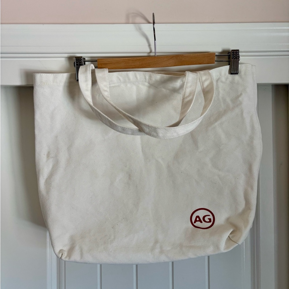 AG Adriano Goldschmied Cream Canvas Tote